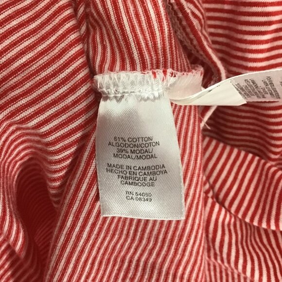 Jones New York Red & White Striped Nautical Tunic Top XL, Elastic Waist Slimming - Picture 6 of 10